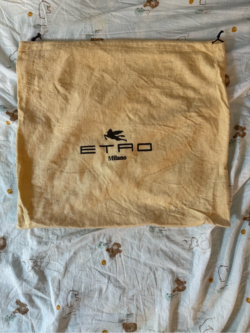 Etro Beige Dust Bag with Black Logo
